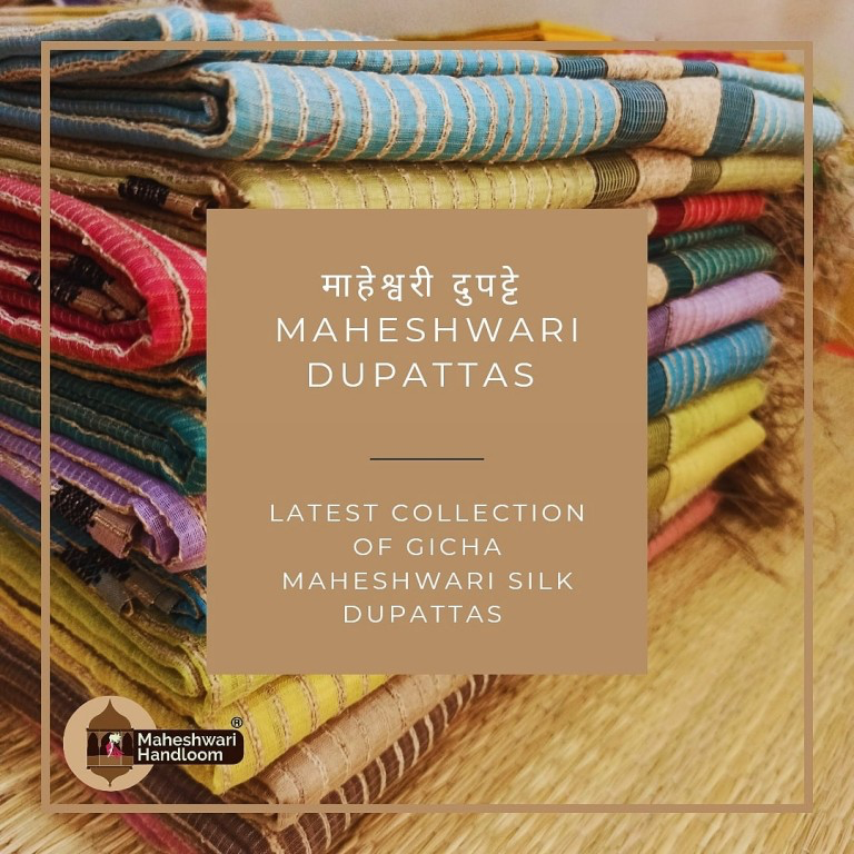 Maheshwari Gicha Silk Dupatta