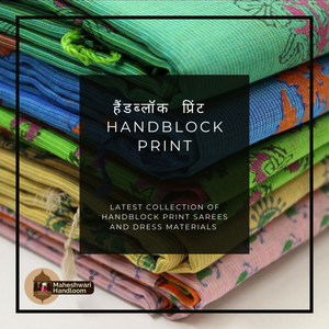 Maheshwari Handwoven Printed Sarees and Dress Materials