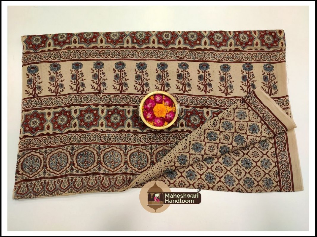 AJRAKH PURE HANDBLOCK PRINTED MUL COTTON SAREES