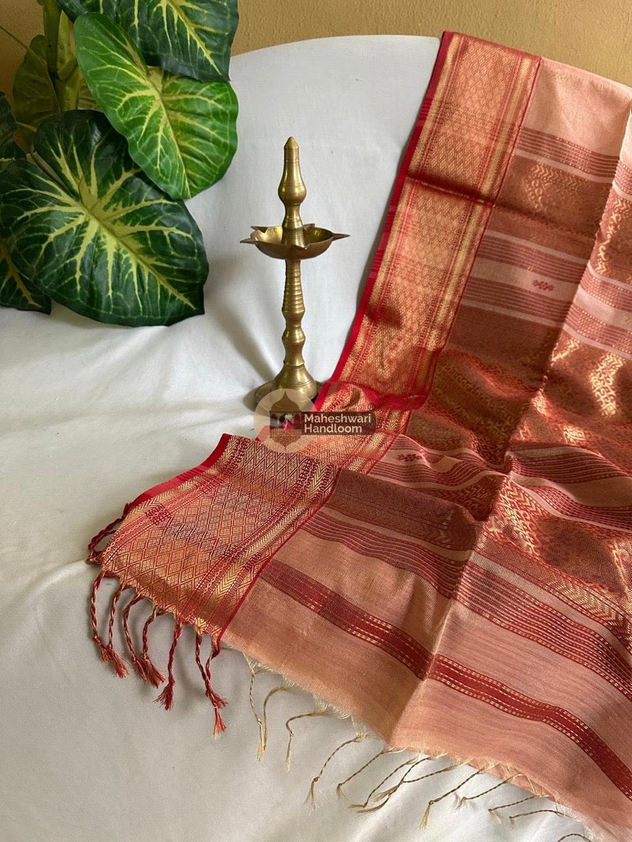 Maheshwari Cream Tissue Rich Pallu Saree 011