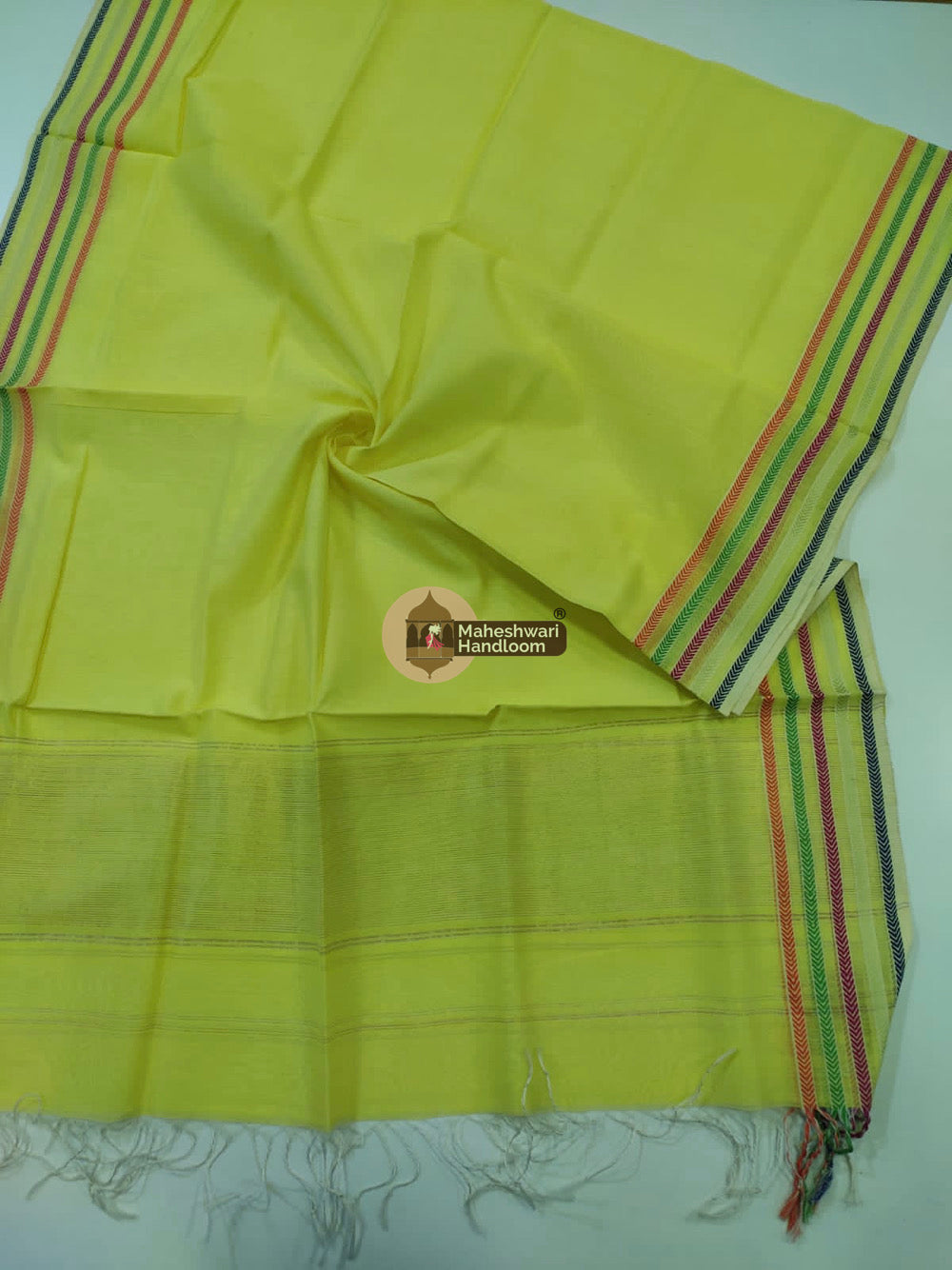 Maheshwari Green Silk Dupatta 