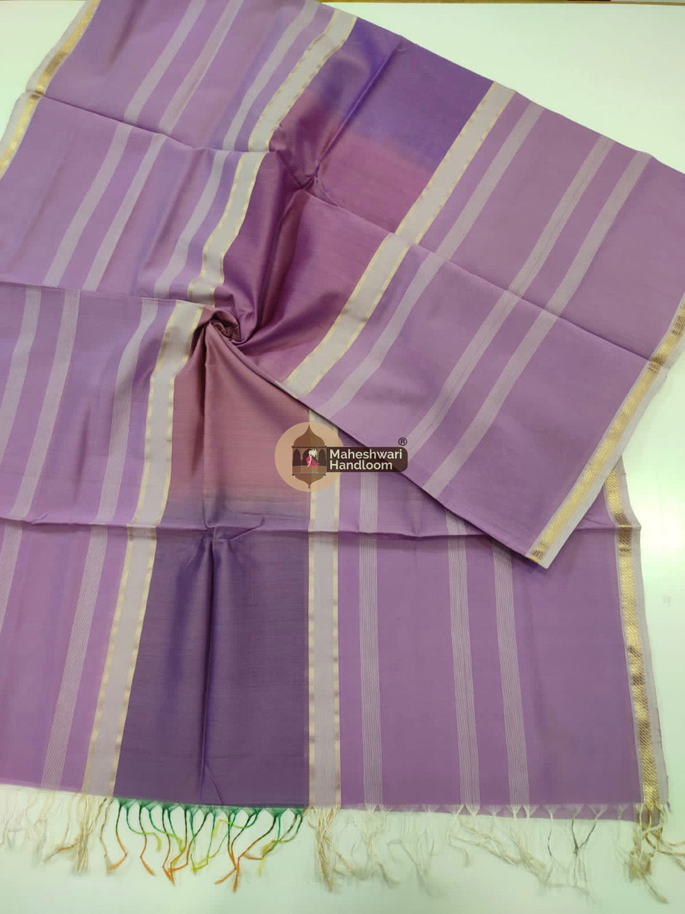 Maheshwari Purple Silk Dupatta