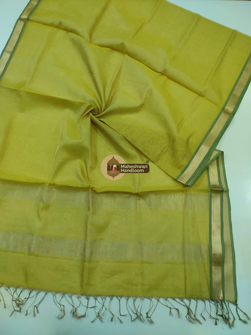 Maheshwari Green Silk Dupatta
