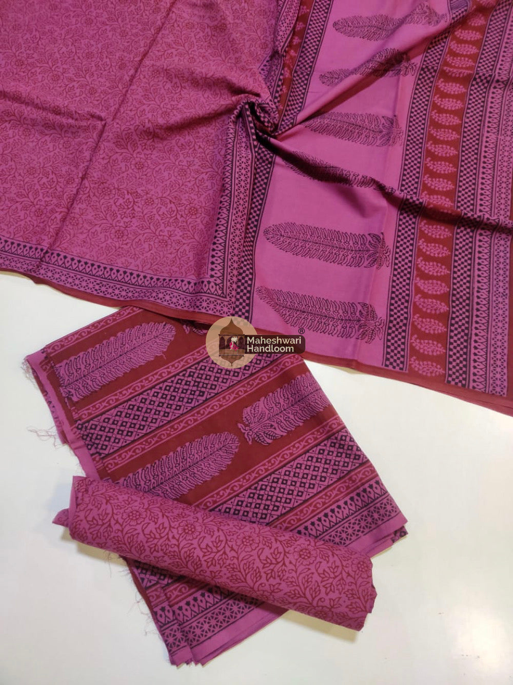 Pink Bagh Print Cotton Suit set