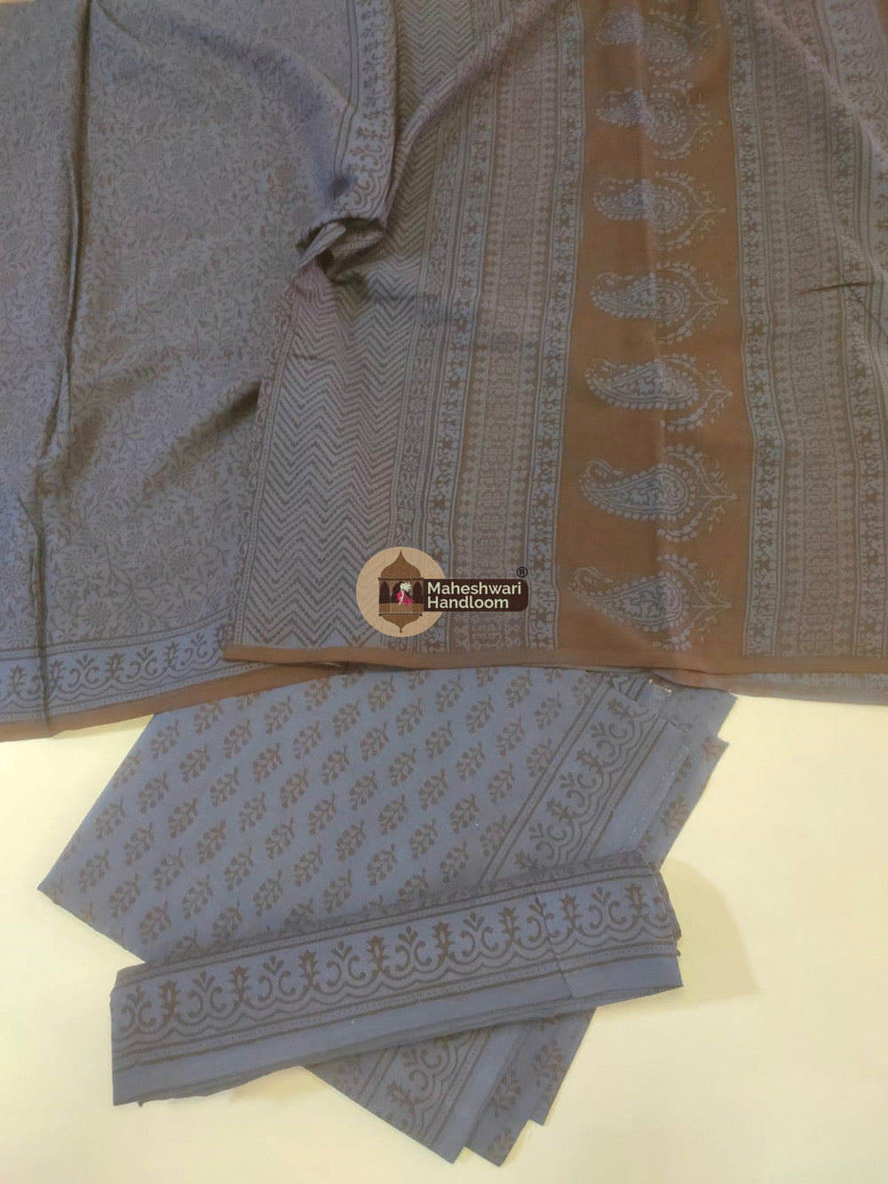 Purple Bagh Print Cotton Suit set