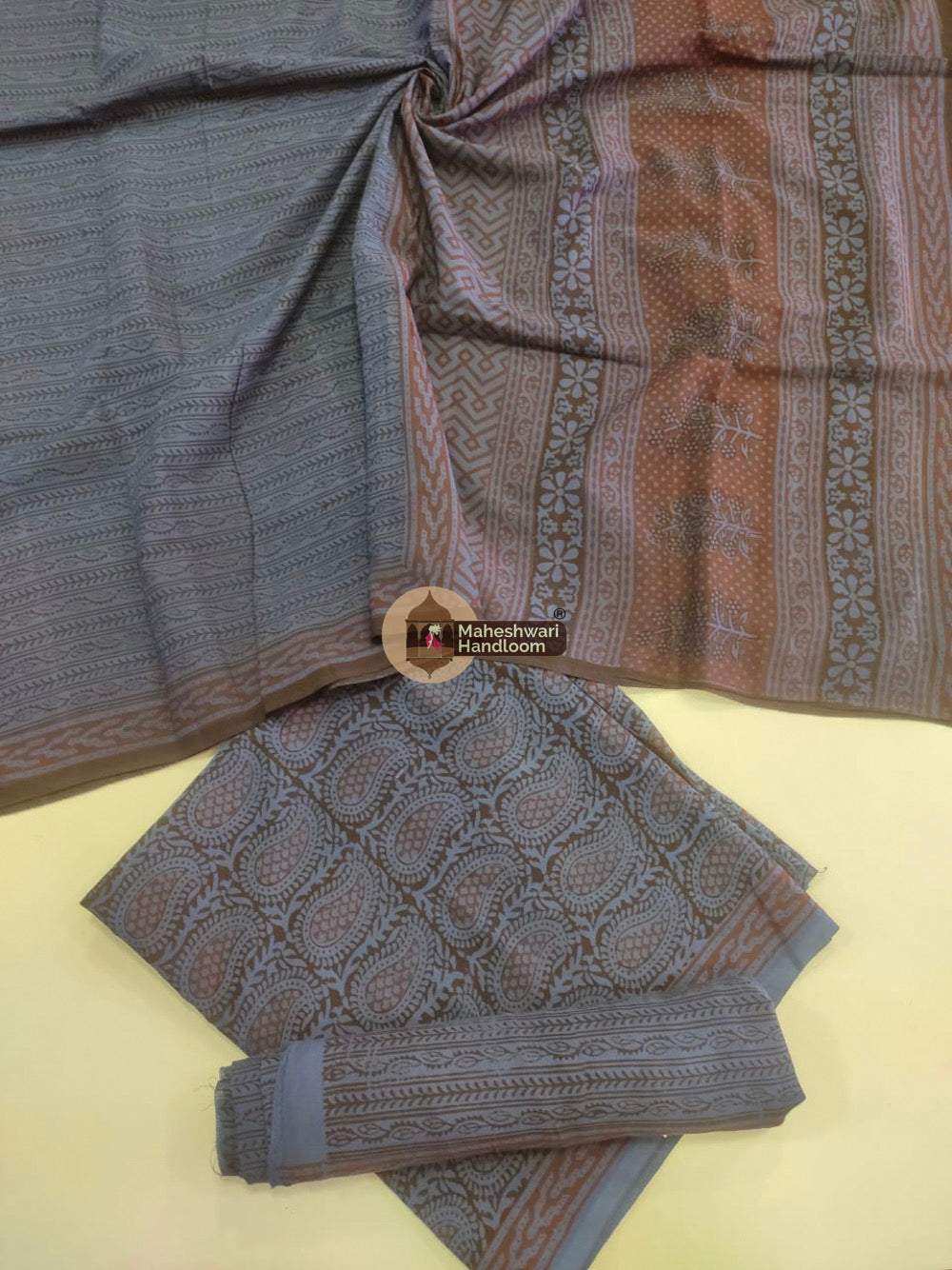 Purple Bagh Print Cotton Suit set