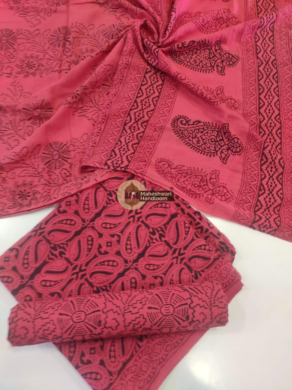 Pink Bagh Print Cotton Suit set