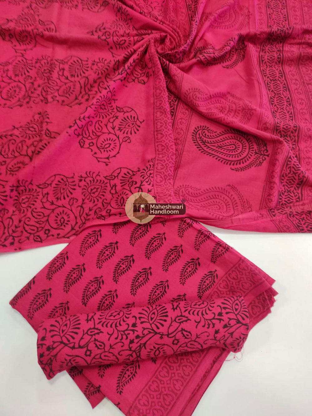 Pink Bagh Print Cotton Suit set