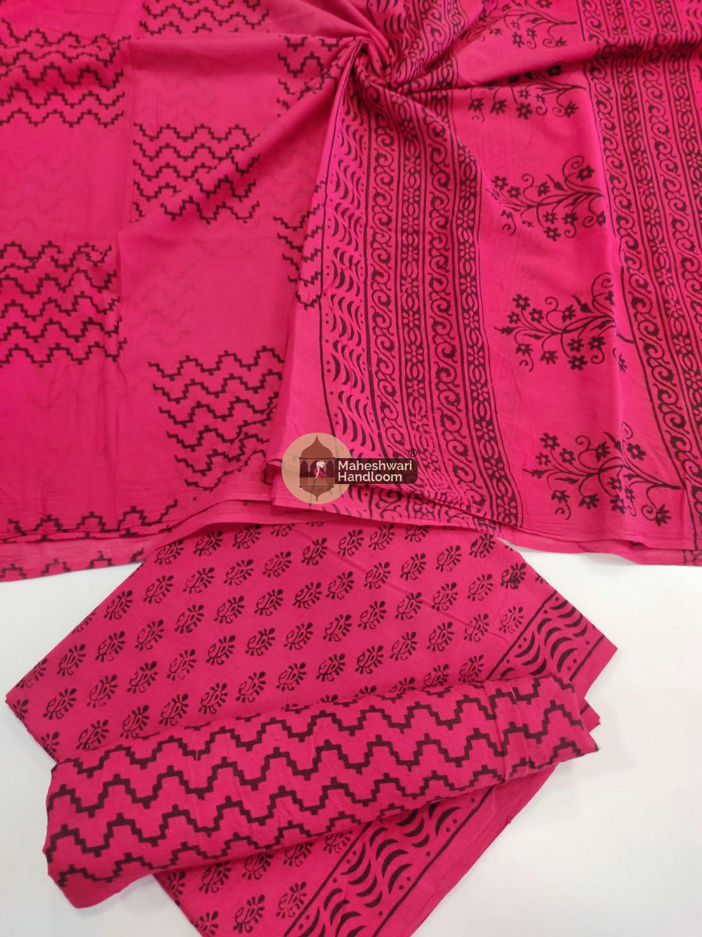 Pink Bagh Print Cotton Suit set 