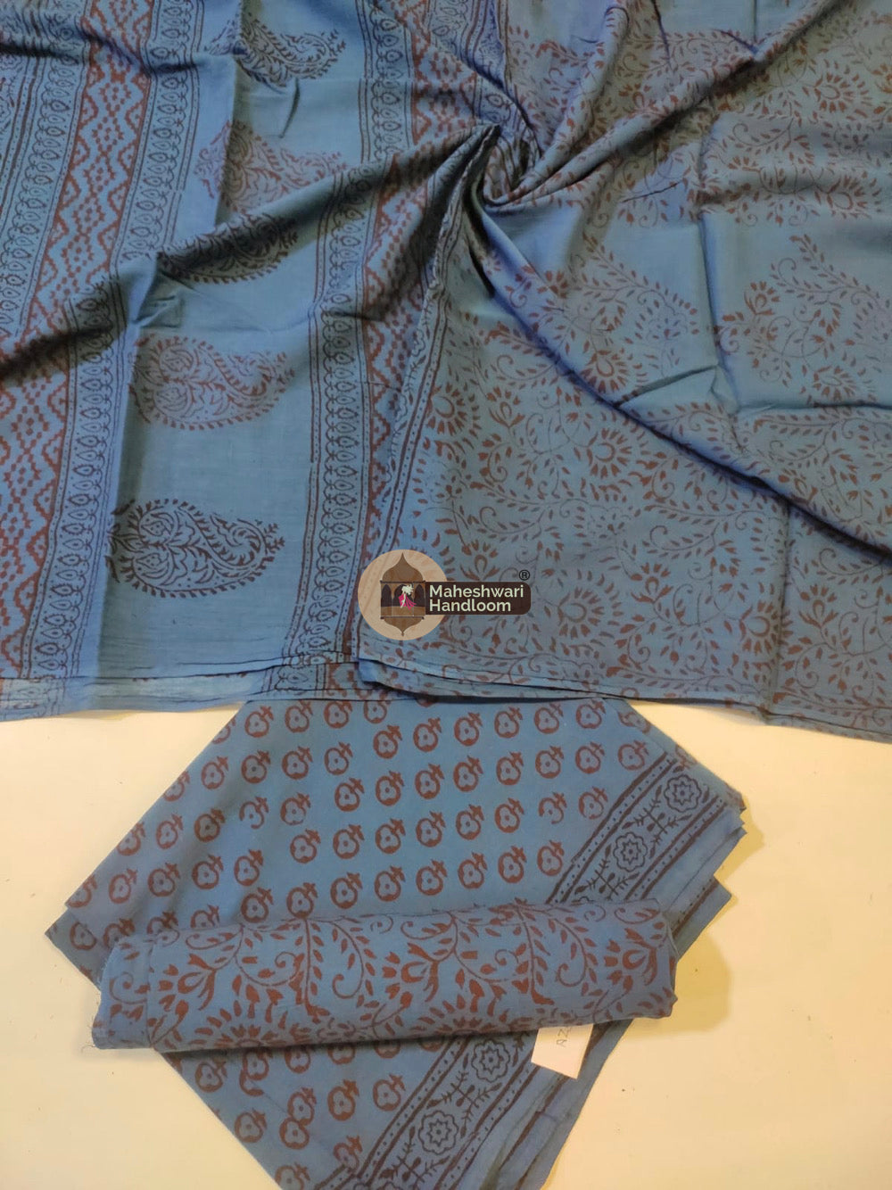 Blue Bagh Print Cotton Suit set 