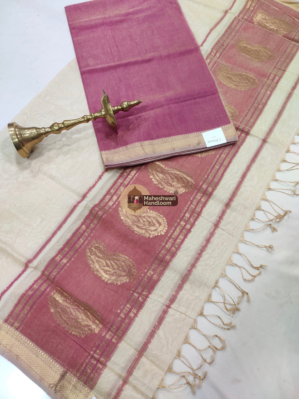 Maheshwari Pink Tissue Top Dupatta Suits