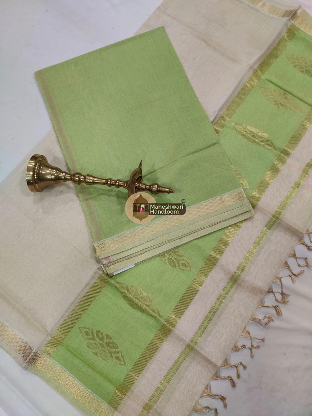 Maheshwari Green Tissue Top Dupatta Suits