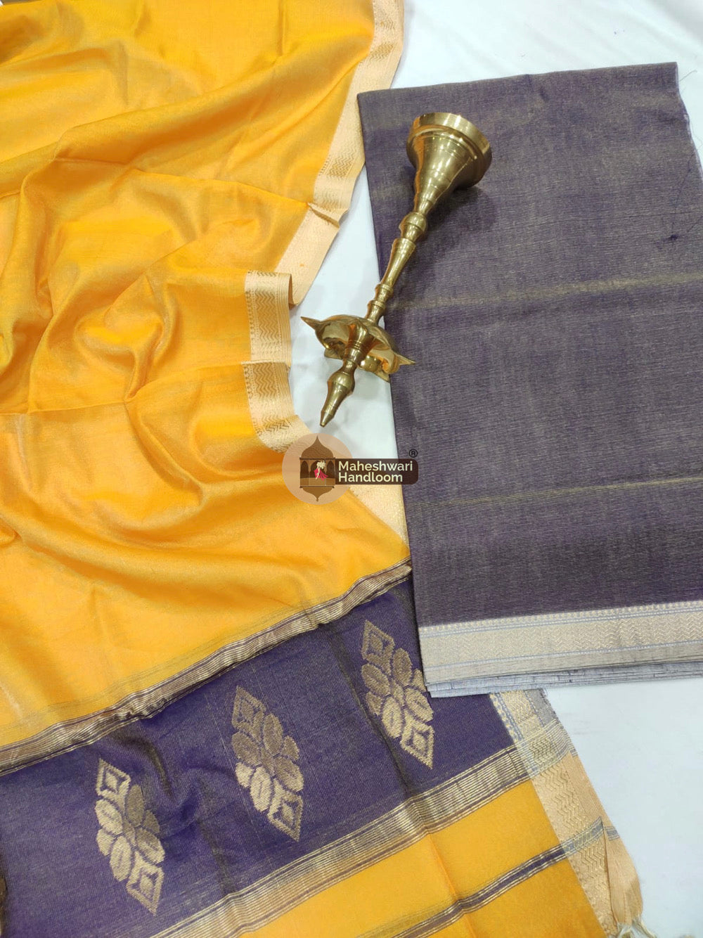 Maheshwari Purple Tissue Top Dupatta Suits
