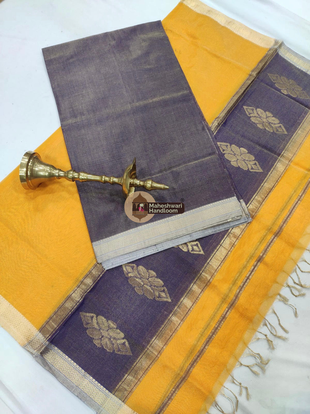 Maheshwari Purple Tissue Top Dupatta Suits