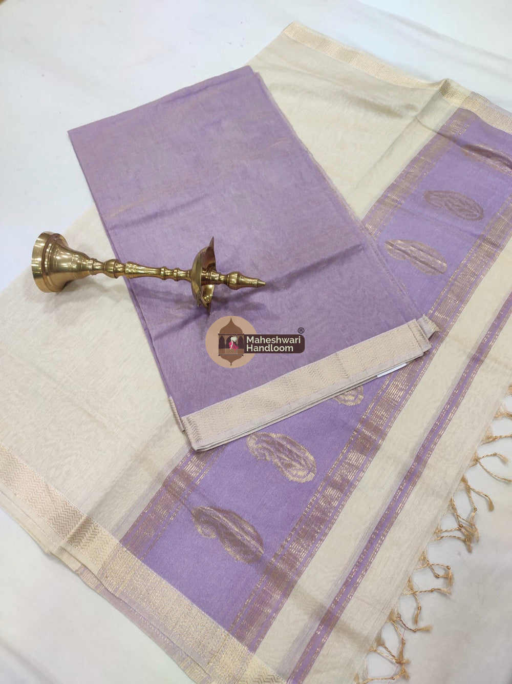 Maheshwari Lavender Tissue Top Dupatta Suits