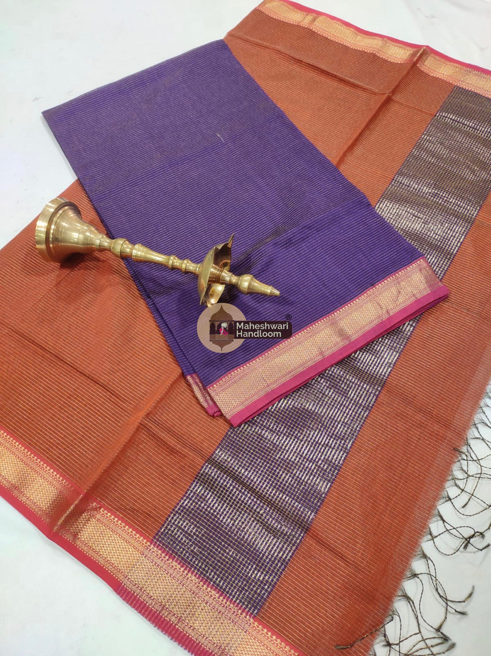 Maheshwari Purple Tissue Top Dupatta Suits