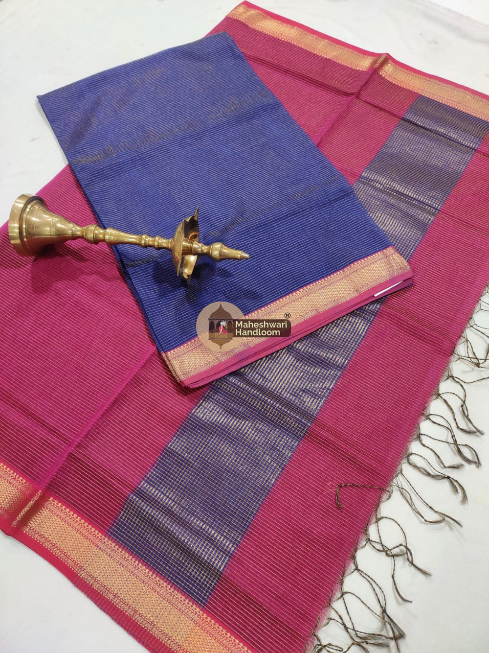 Maheshwari Purple Pink Tissue Top Dupatta Suits