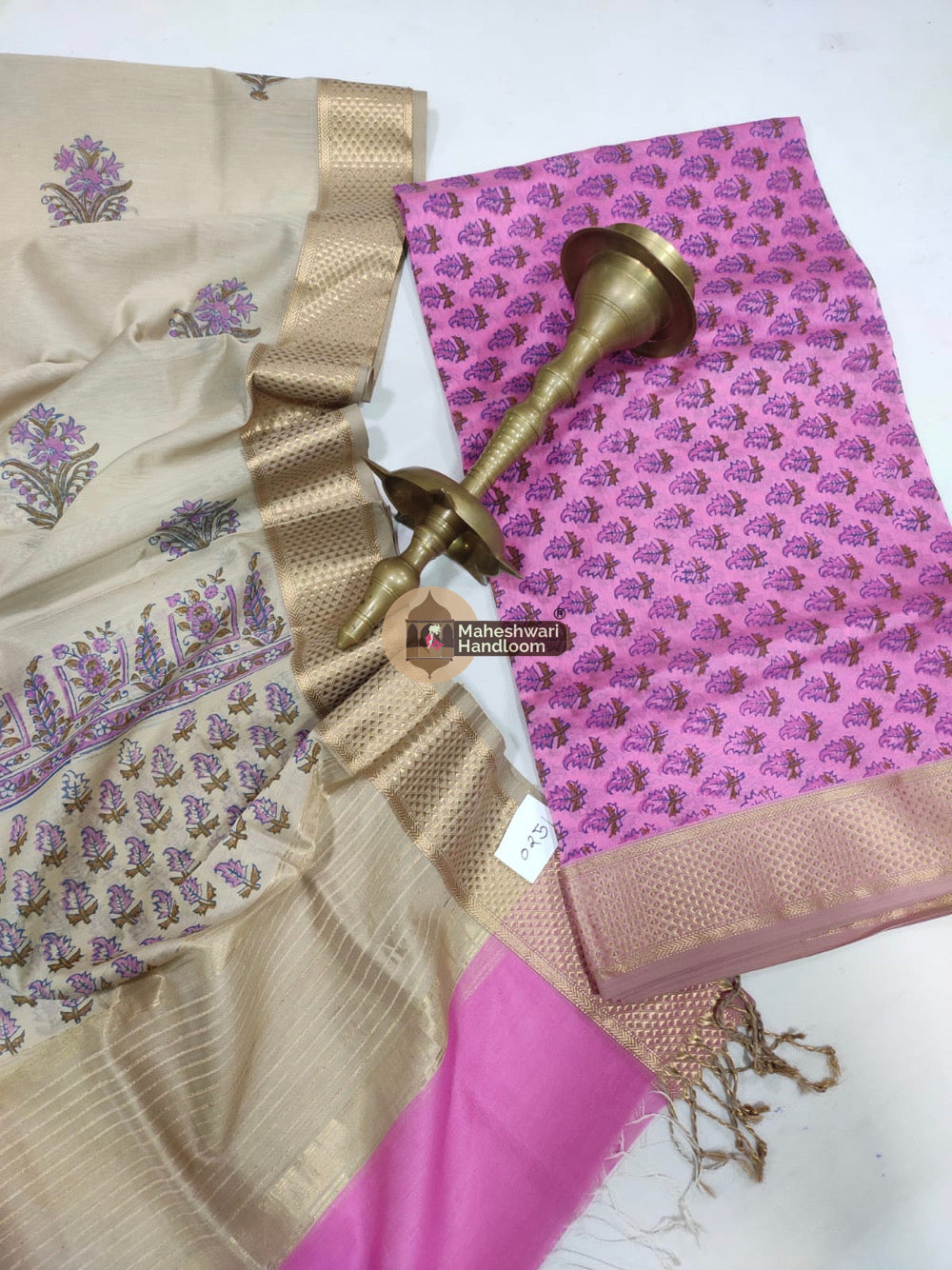 Pink Maheshwari Printed Top Dupatta Suits - 42