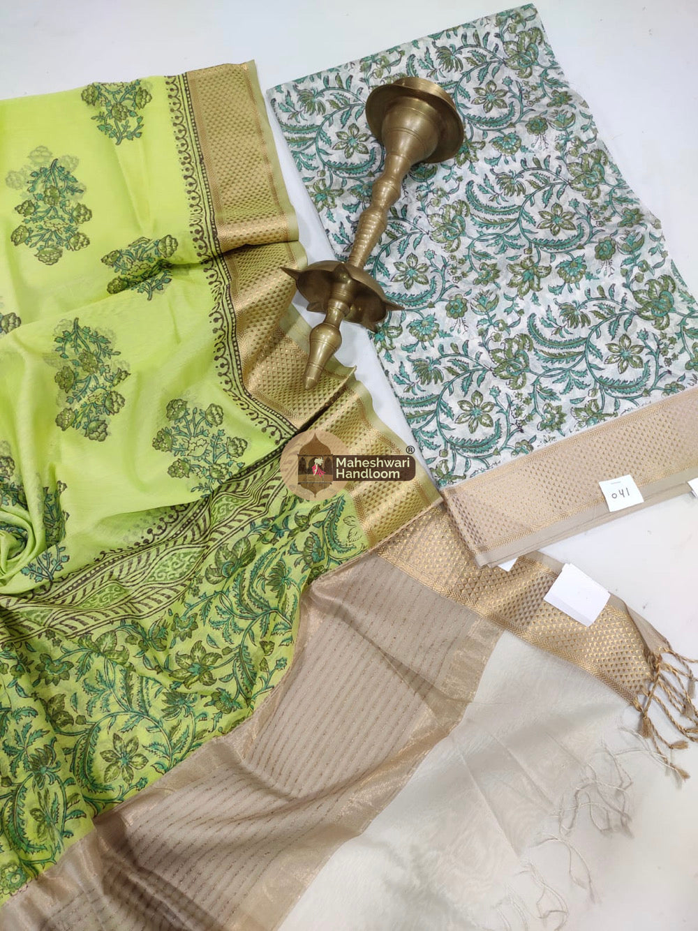 Green Maheshwari Printed Top Dupatta Suits - 35