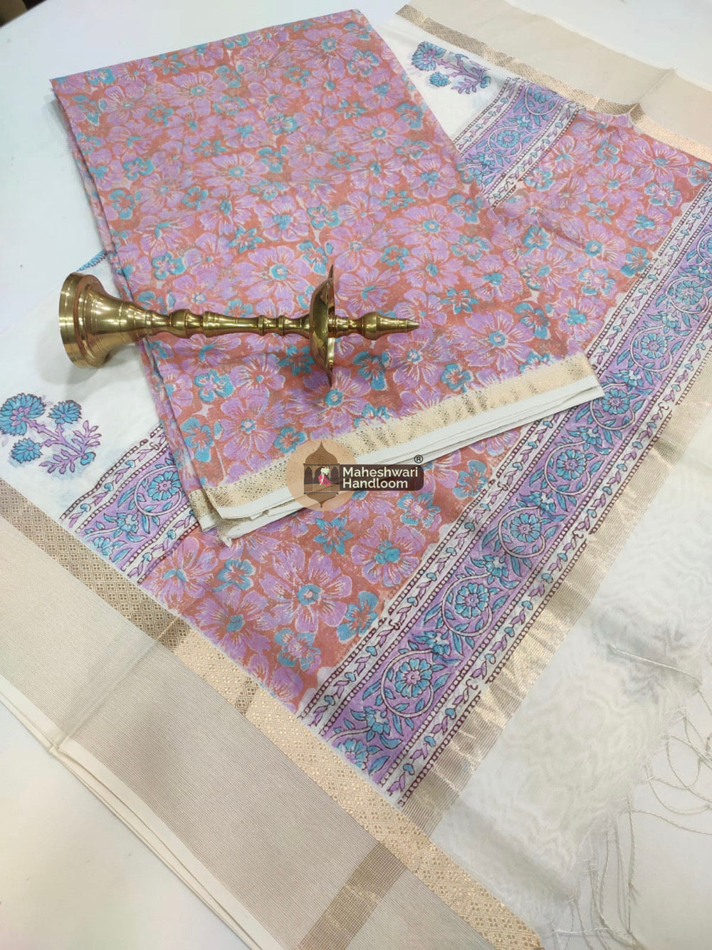 Pink printed top Dupatta set