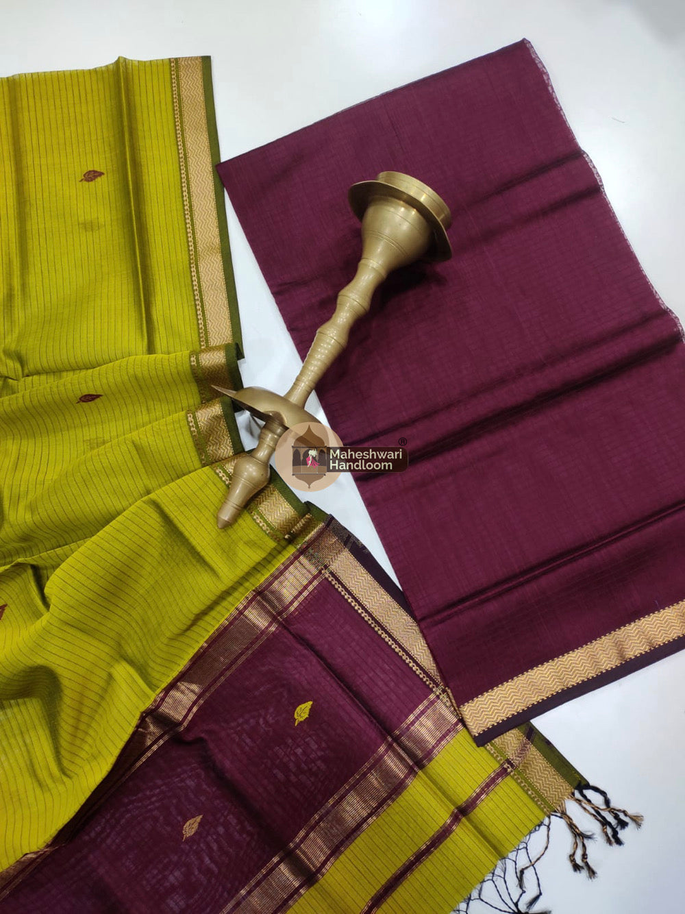 Maheshwari Maroon Butti Top Dupatta Suits