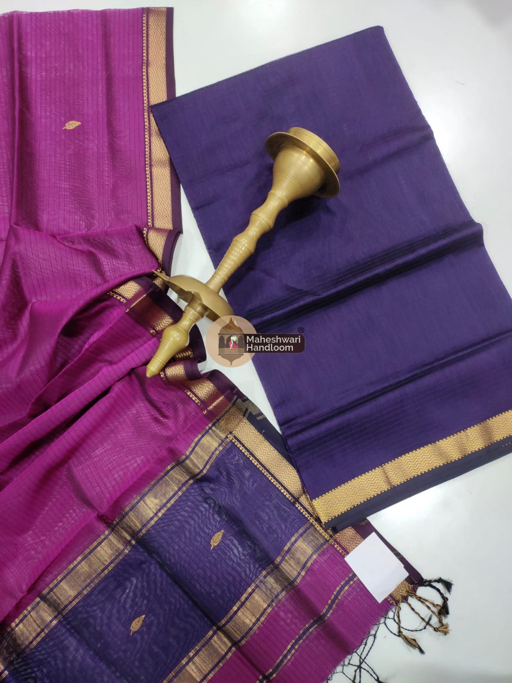 Maheshwari Purple Butti Top Dupatta Suits