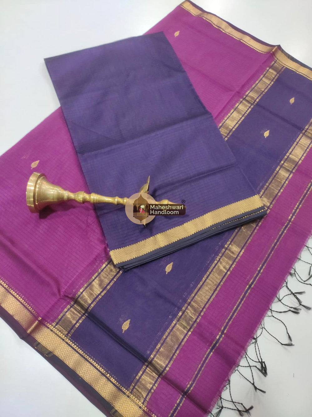 Maheshwari Purple Butti Top Dupatta Suits