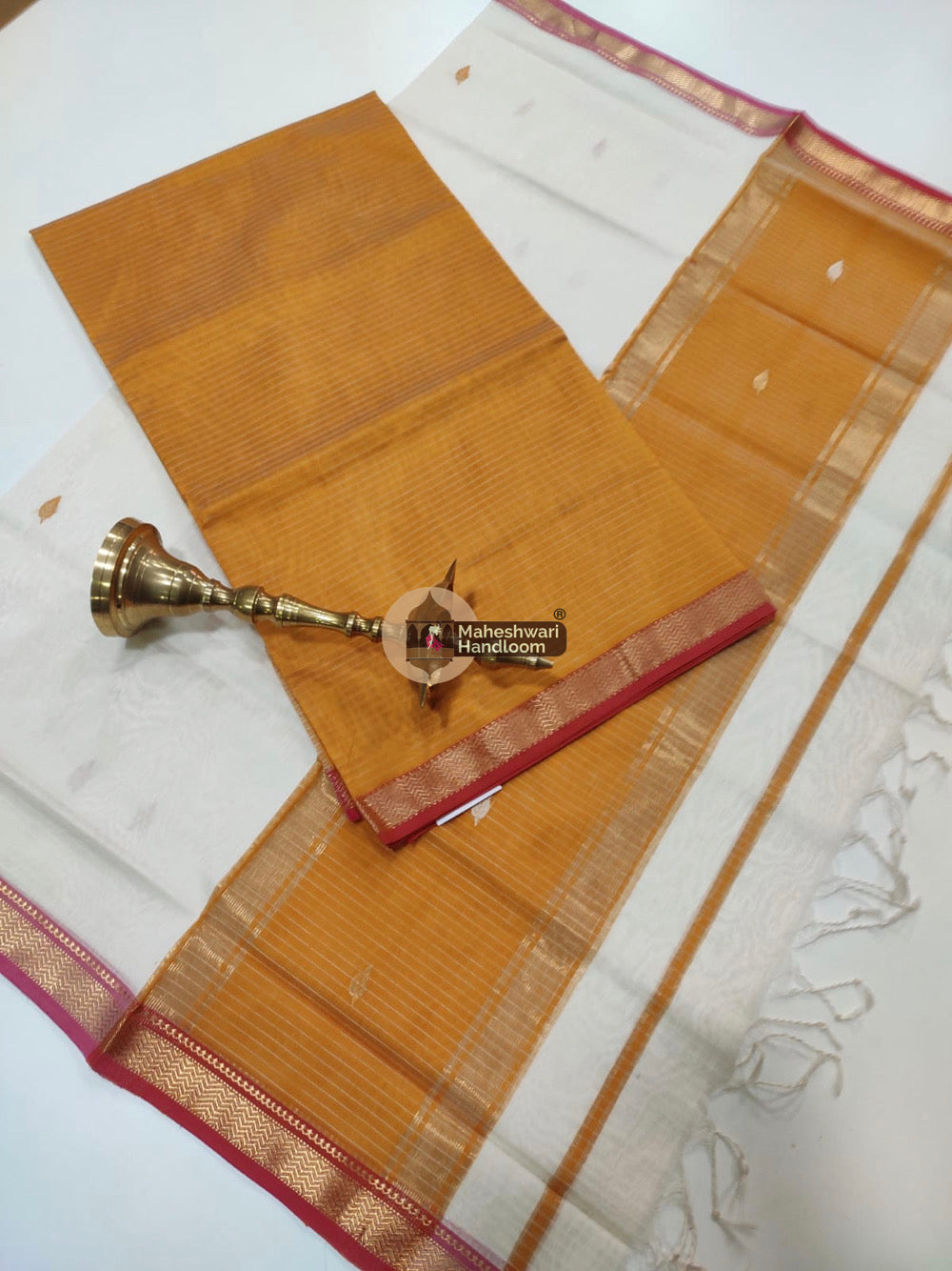 Maheshwari Brown Butti Top Dupatta Suits 