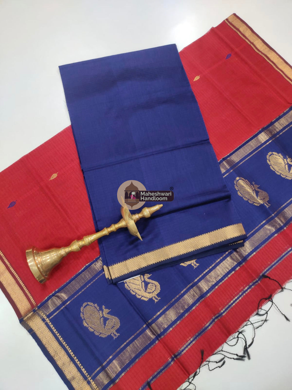 Dark Purple Maheshwari Butta Top Dupatta Suits 