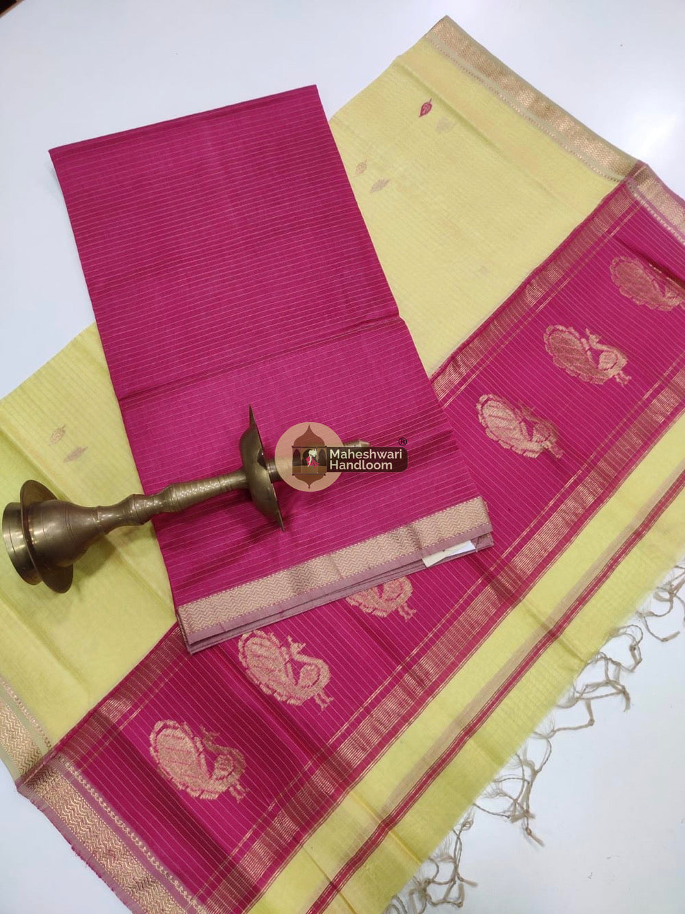 Pink Maheshwari Butta Top Dupatta Suits