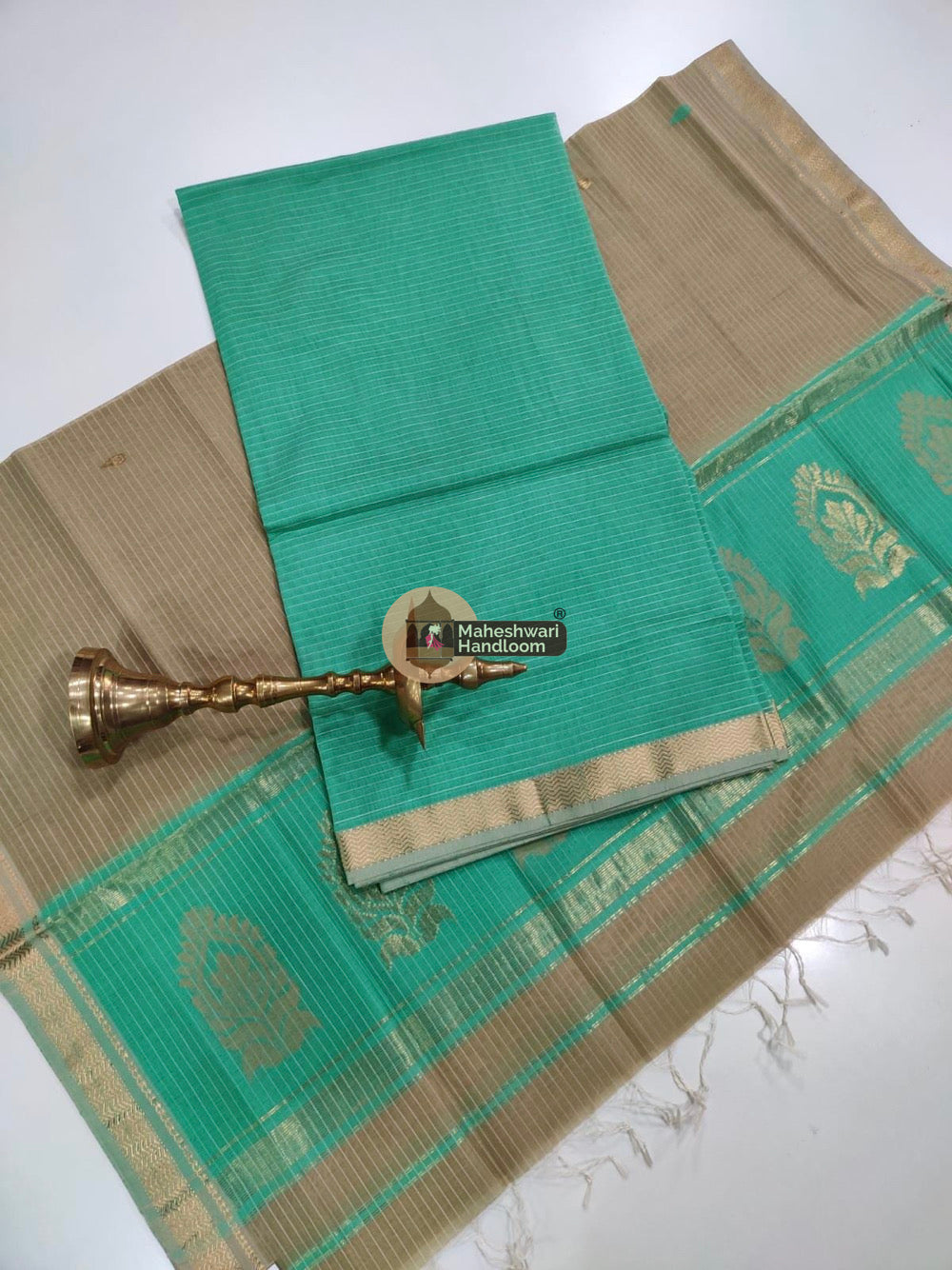 Green Maheshwari Butta Top Dupatta Suits