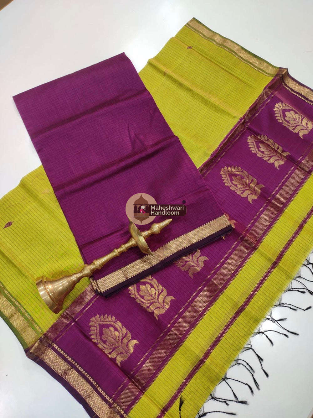 Wine Maheshwari Butta Top Dupatta Suits