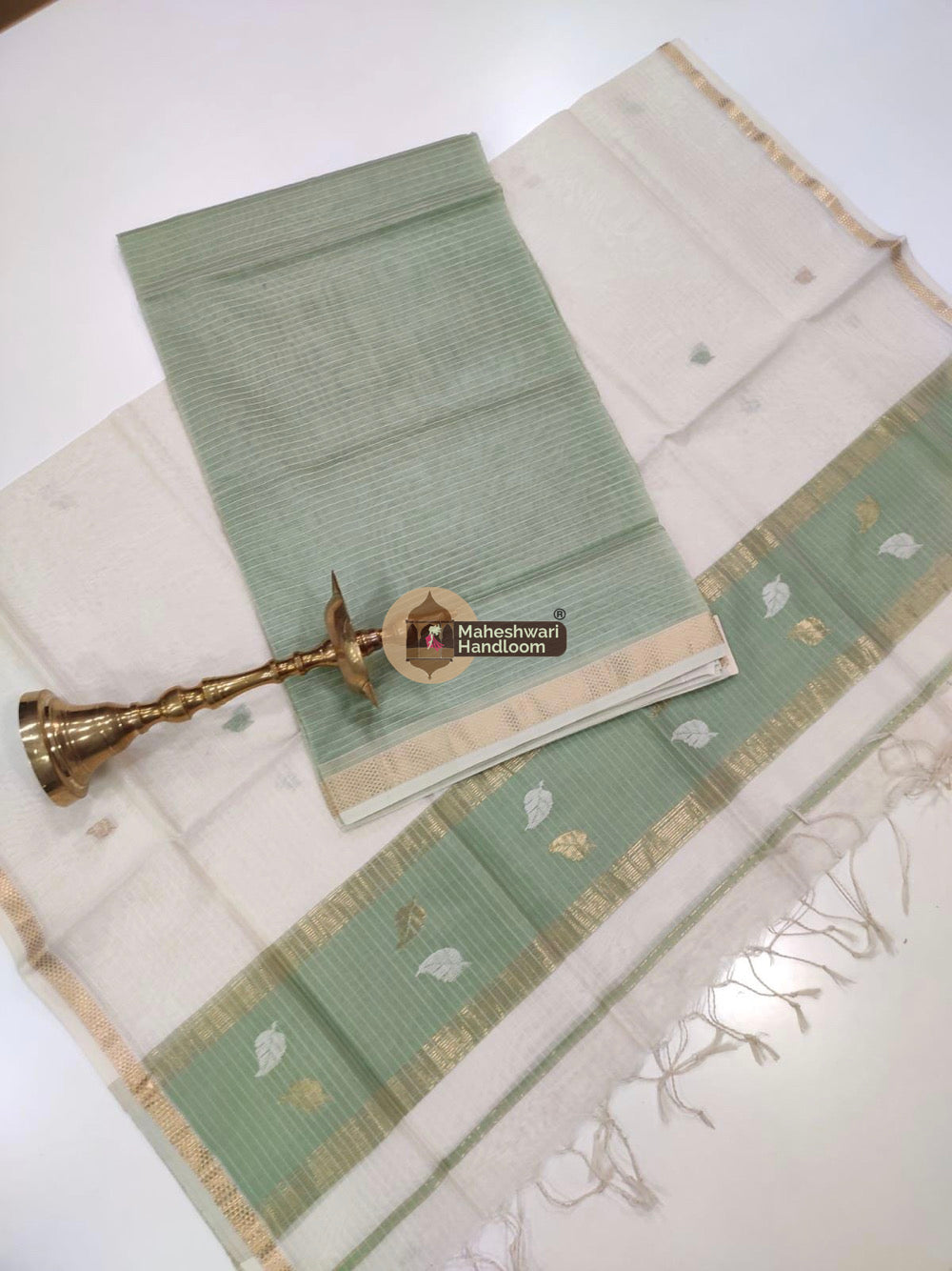 Mint Green Maheshwari Butta Top Dupatta Suits