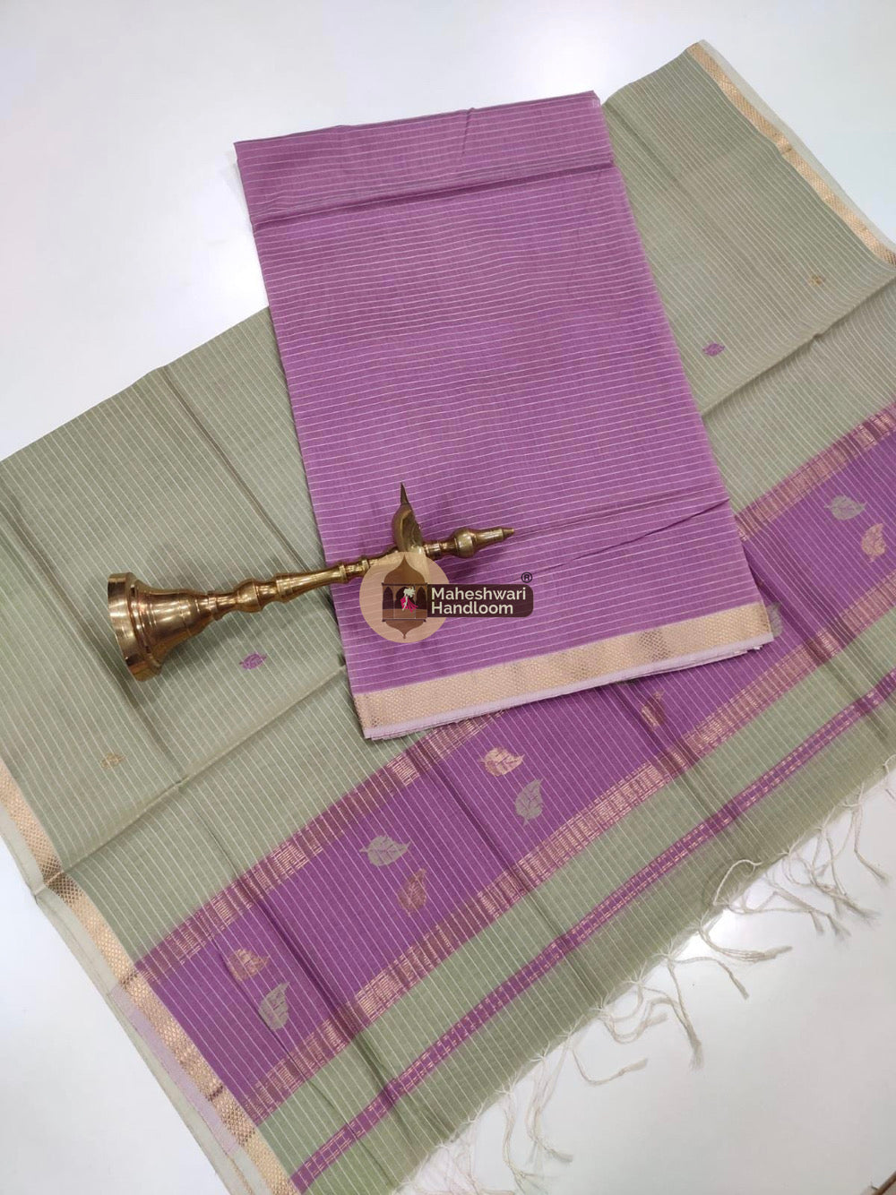 Purple Maheshwari Butta Top Dupatta Suits