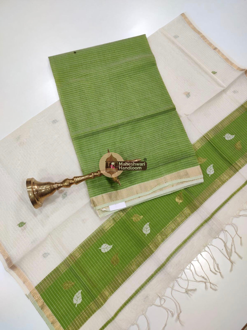 Green Maheshwari Butta Top Dupatta Suits