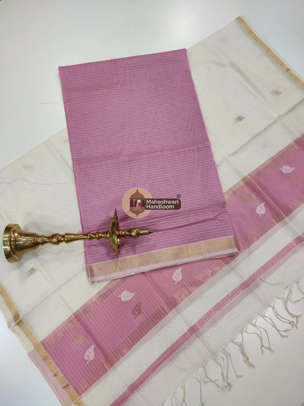 Pink Maheshwari Butta Top Dupatta Suits