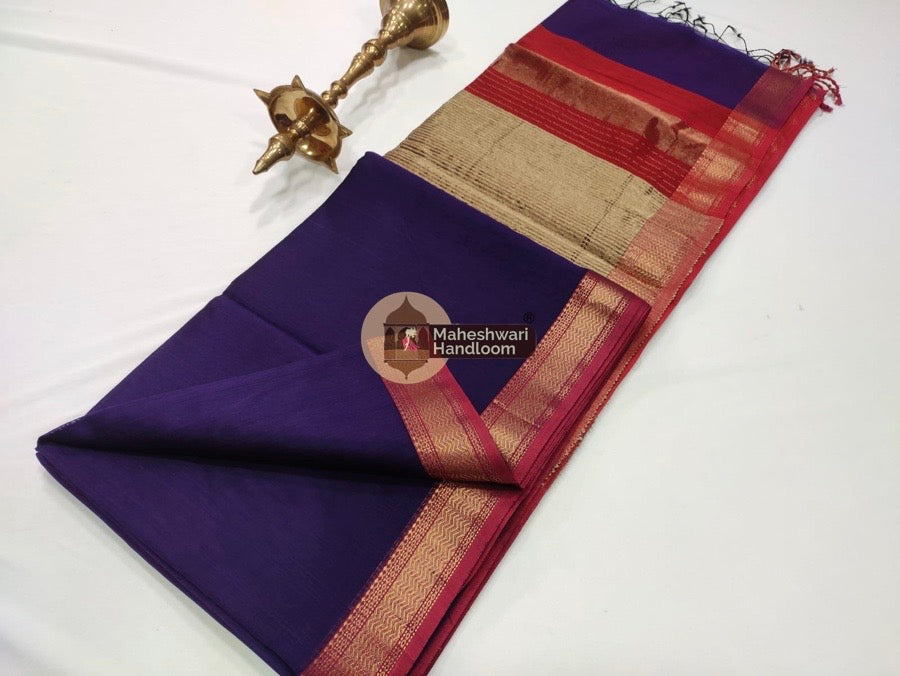 Maheshwari Violet Gicha Pallu Saree 012