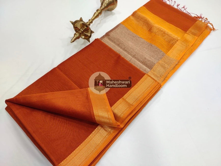 Maheshwari Mustard Yellow Gicha Pallu Saree 017