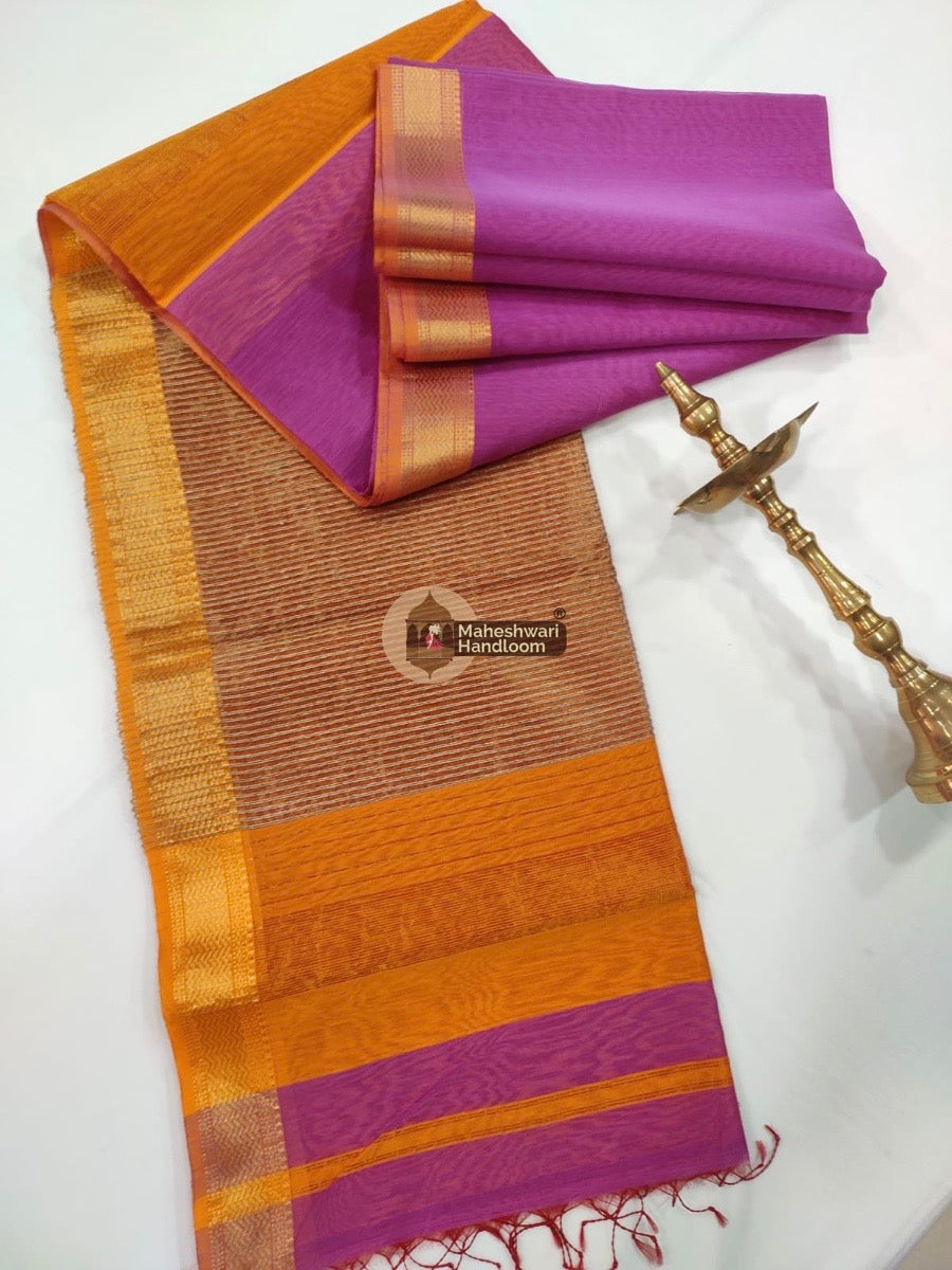 Maheshwari Light Purple Gicha Pallu Saree 029
