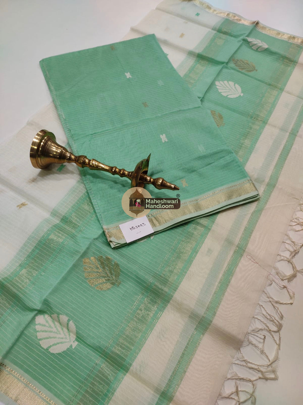 Maheshwari Green Katan Silk Top Dupatta Set