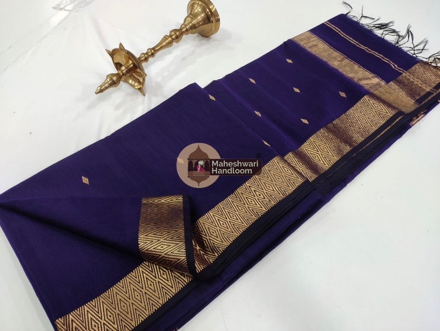 Maheshwari Violet Zari Butti Saree