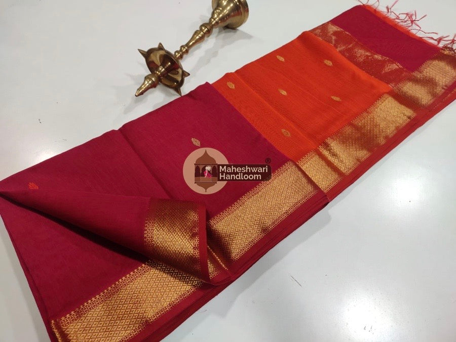 Maheshwari Rani Pink Zari Butti Saree