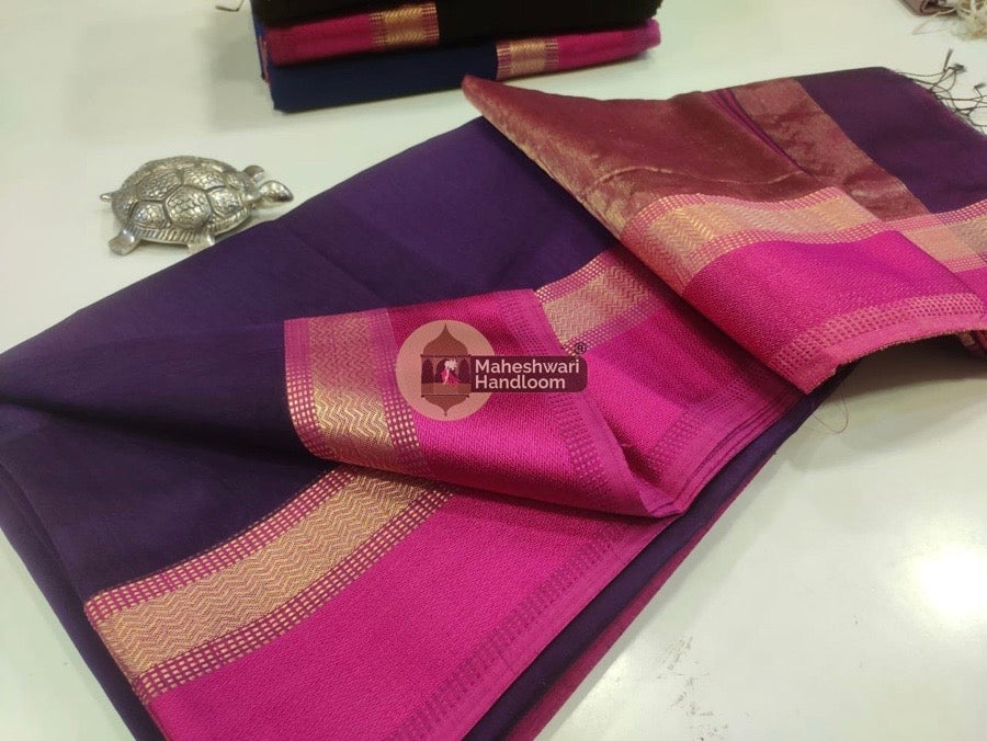 Dark Purple Thread Border Saree 31