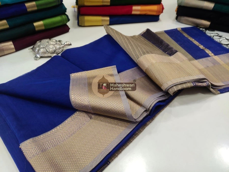 Royal Blue Thread Border Saree 36