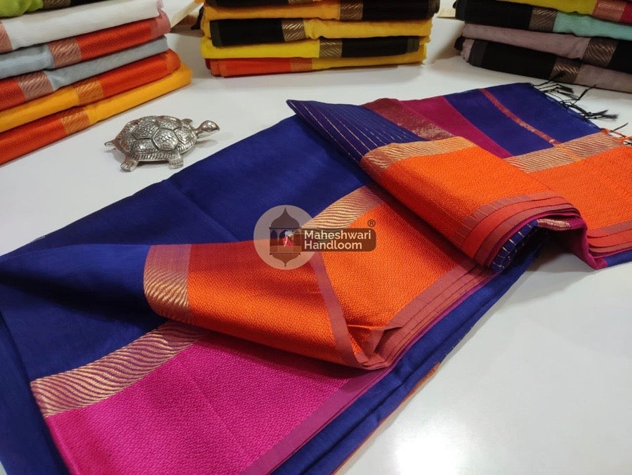 Blue Ganga Jamuna Border Saree 05