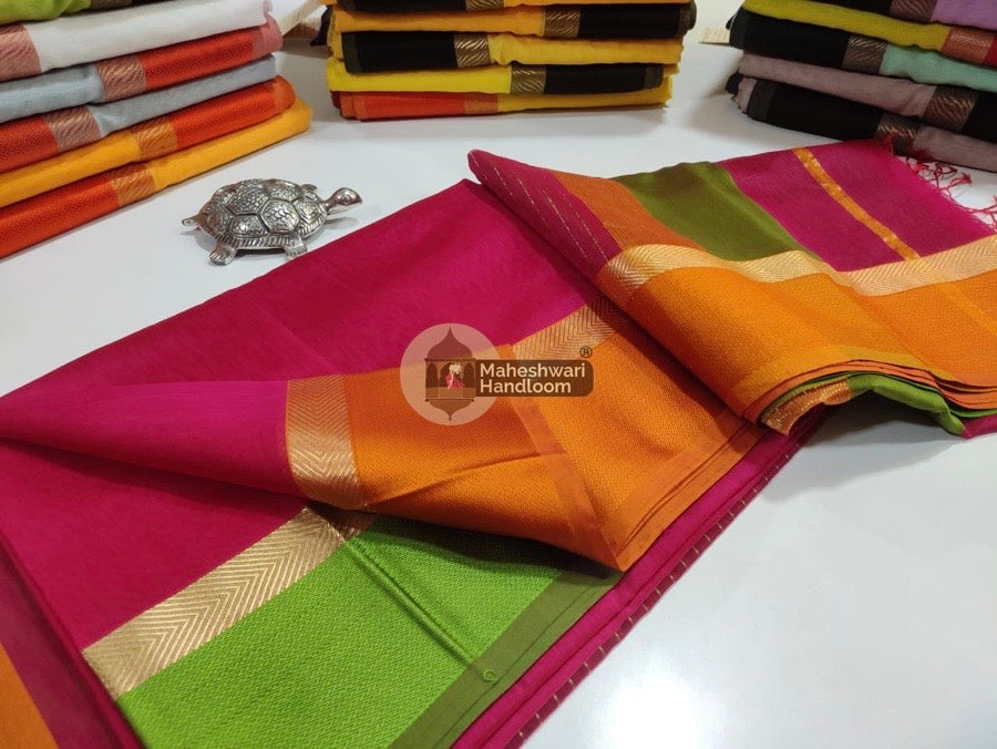 Rani Pink Ganga Jamuna Border Saree 011