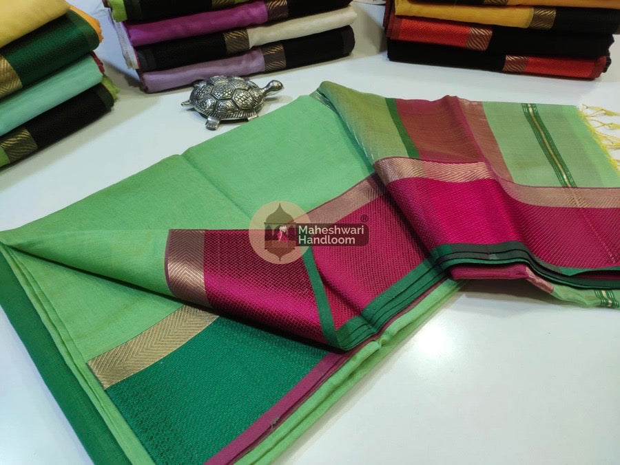 Dark Mint Green Ganga Jamuna Border Saree 031