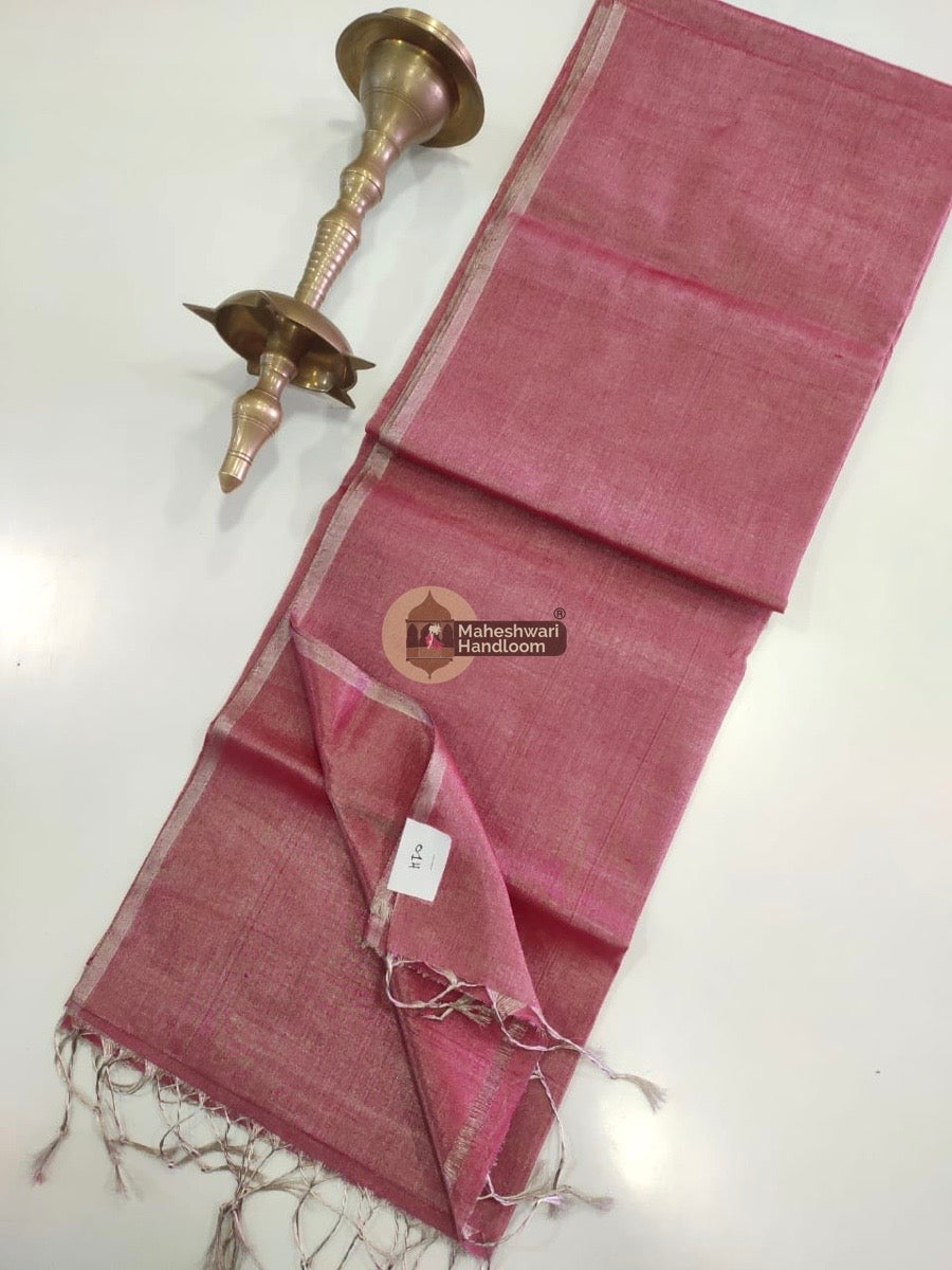 Exclusive Light Pink Maheshwari Full Silver Tissue Sarees 02