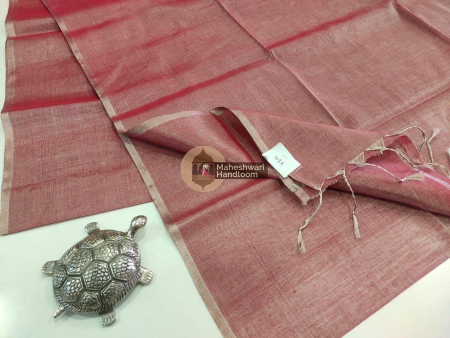 Exclusive Light Pink Maheshwari Full Silver Tissue Sarees 02