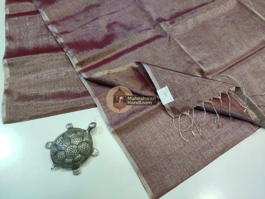 Exclusive Maroon Maheshwari Full Silver Tissue Sarees 03